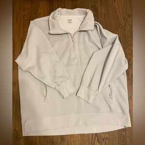 Old Navy Women’s Light Gray Dynamic Fleece 1/4 Zip Sweater